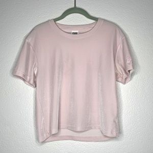 PINK Light Pink Velvet Crop Top